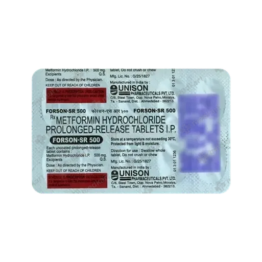 forson sr 500mg tablet 10's